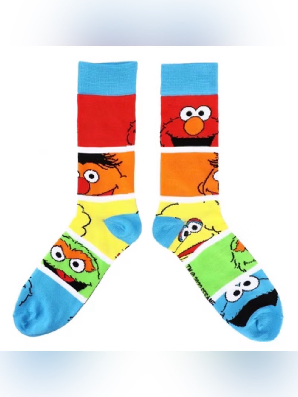 Men’s Sesame Street Character Colorblock Crew Socks